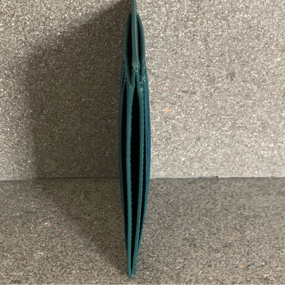 BURBERRY London Leather Card Case Wallet in Dark Teal, NEW - Picture 8 of 16